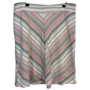 Aventura Pastel Chevron A-Line Skirt Sz 8 Coastal Short Mini Beachy Cute Cotton